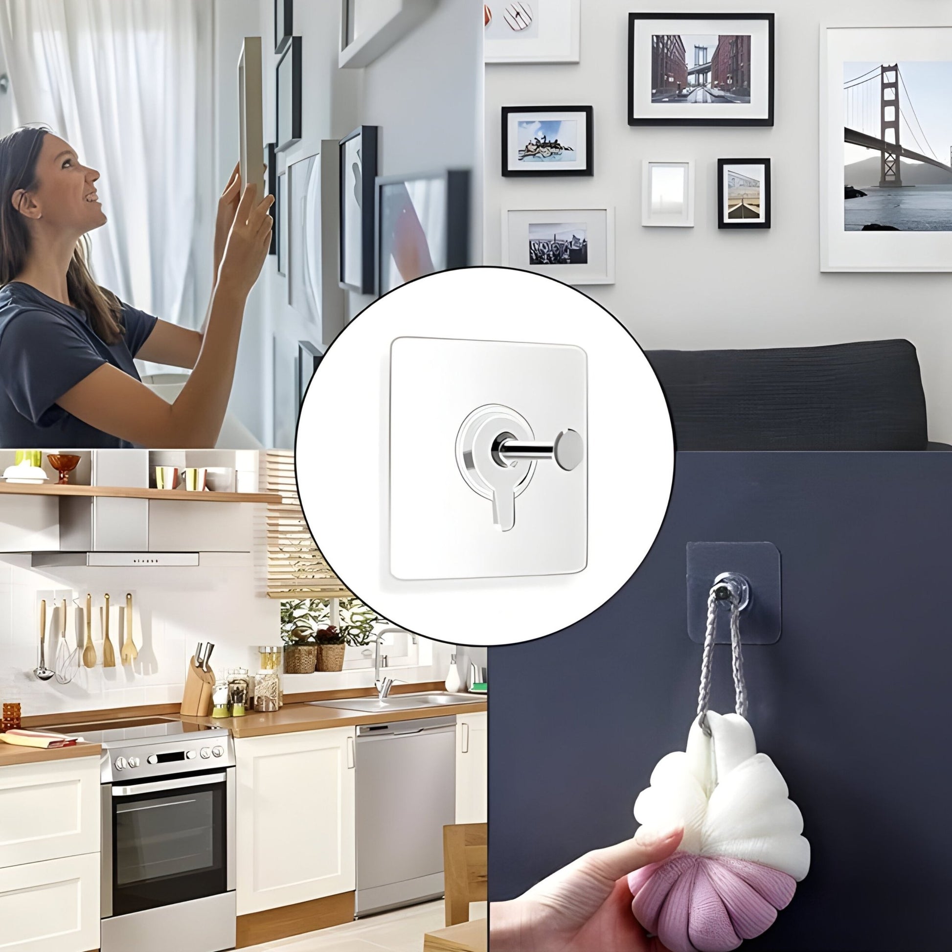 Self - Adhesive Wall Hooks for Frames & Clocks - VeleHome™