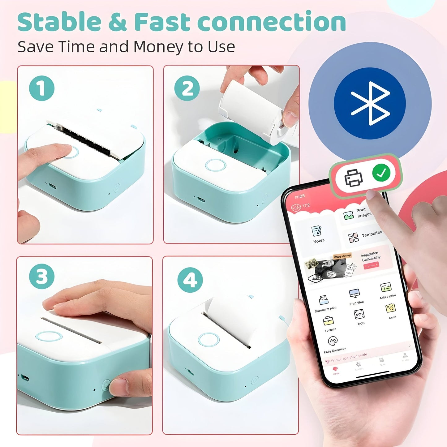 PrintGo - Portable Inkless Adhesive Mini Printer - VeleHome™