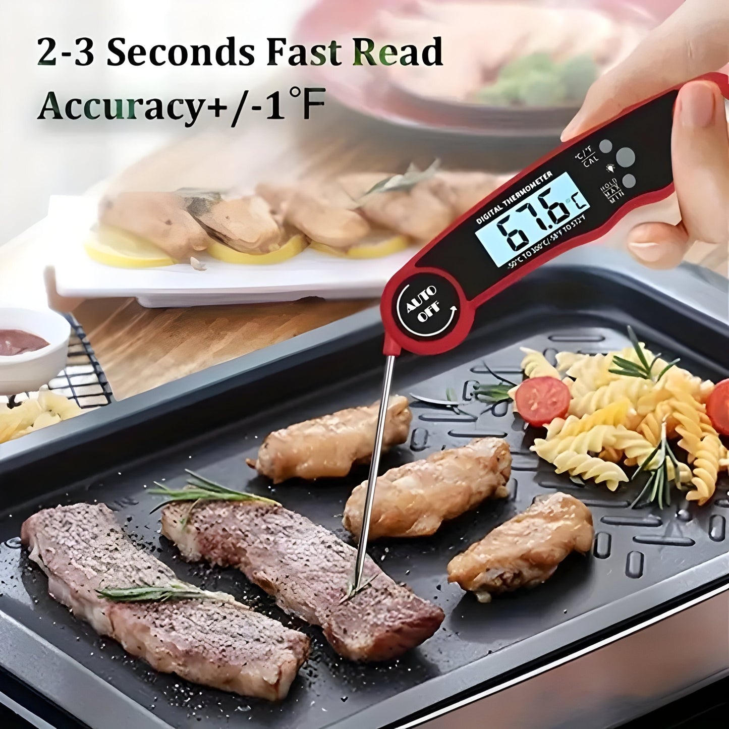 GrillGenius - Foldable Digital Meat Thermometer - VeleHome™