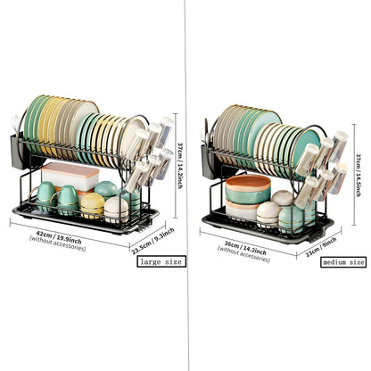 2 - Tier Dish Drying Rack - VeleHome™