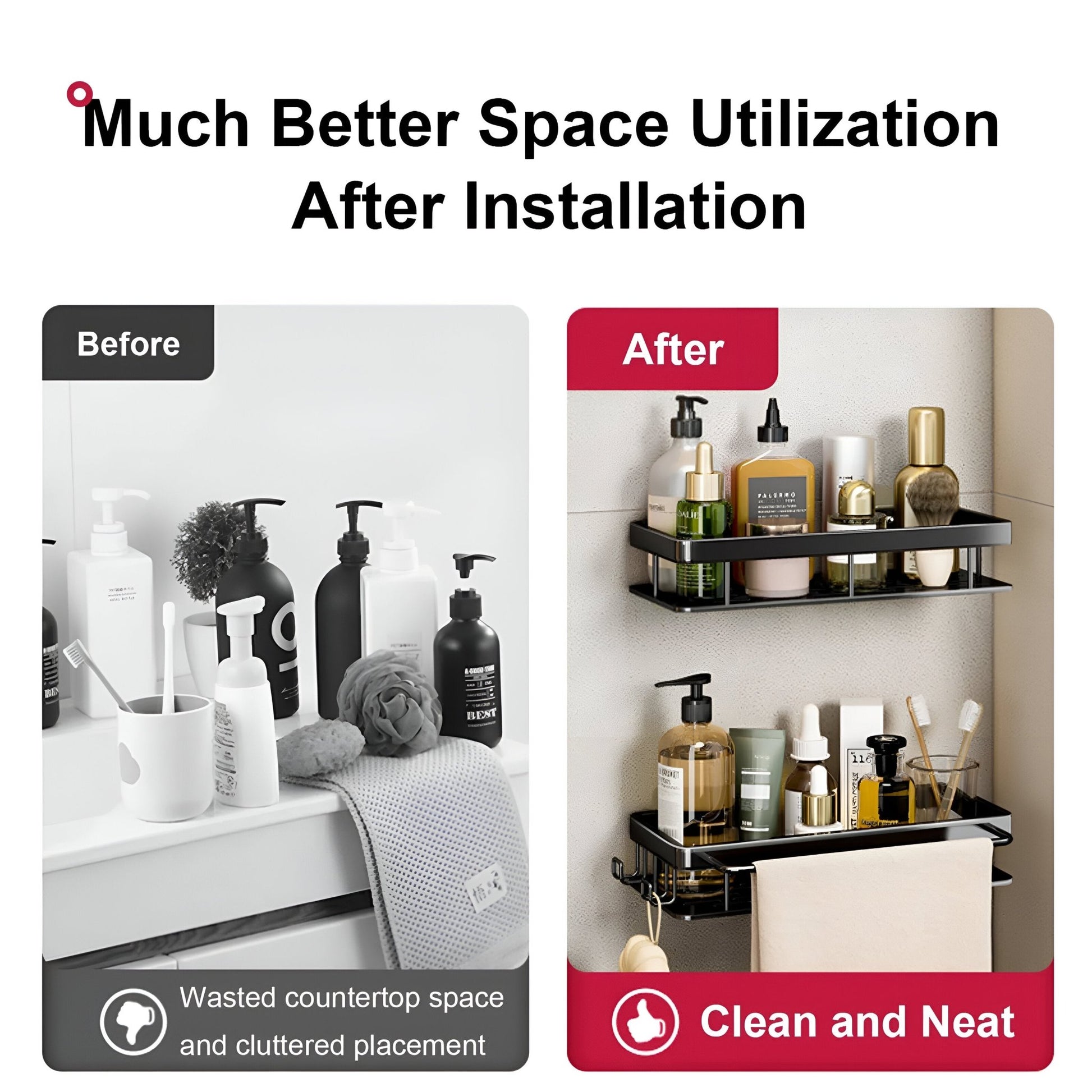 AquaNest - Self - Adhesive Shower Caddy - VeleHome™