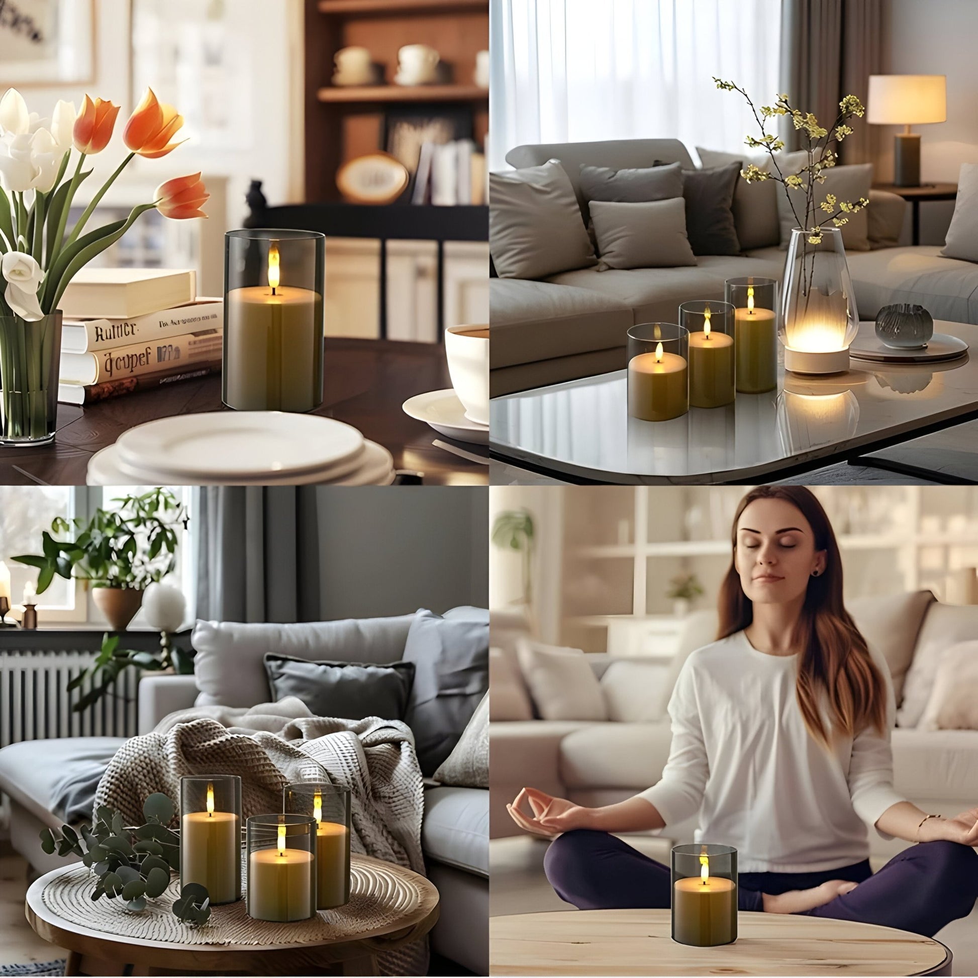 ChicVibe - Glass Flameless Candles - VeleHome™