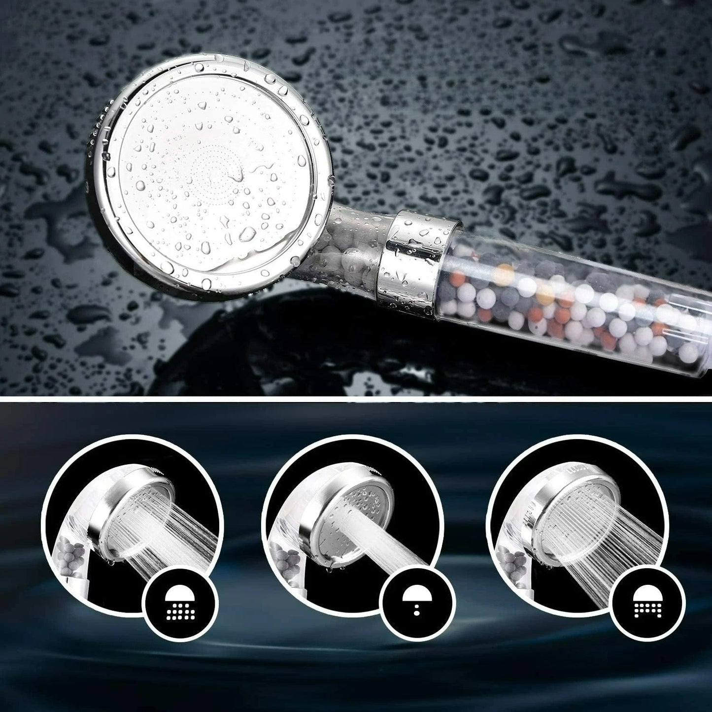 AquaFlow - High Pressure Shower Head with Filter - VeleHome™