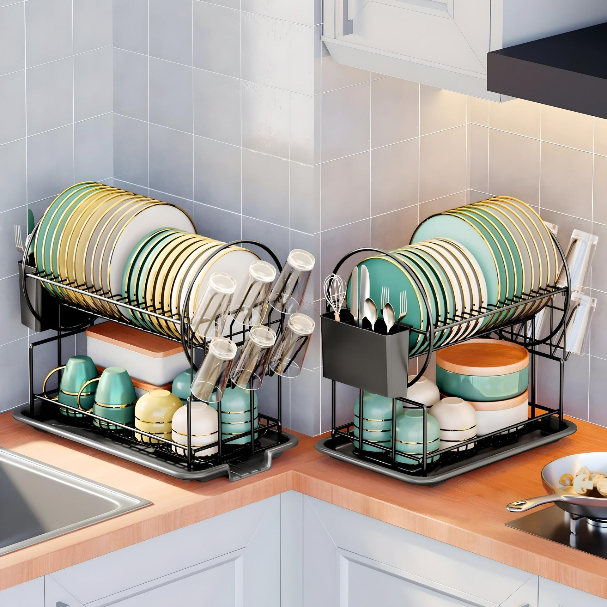 2 - Tier Dish Drying Rack - VeleHome™