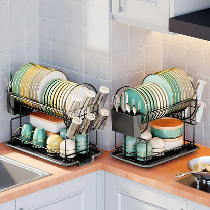 2 - Tier Dish Drying Rack - VeleHome™