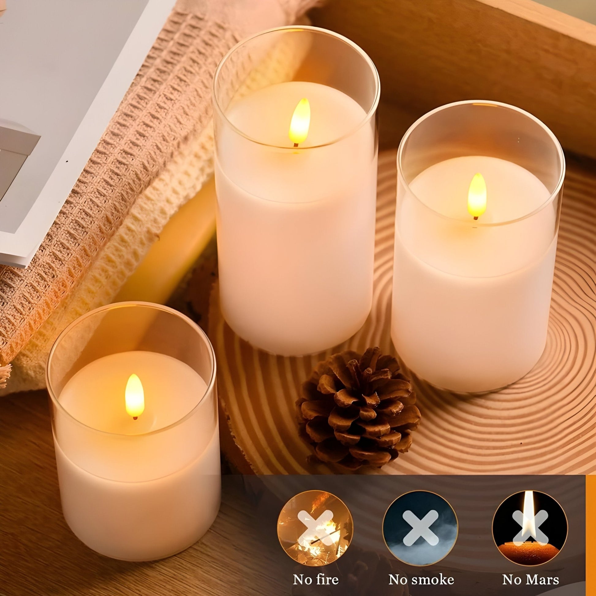 ChicVibe - Glass Flameless Candles - VeleHome™