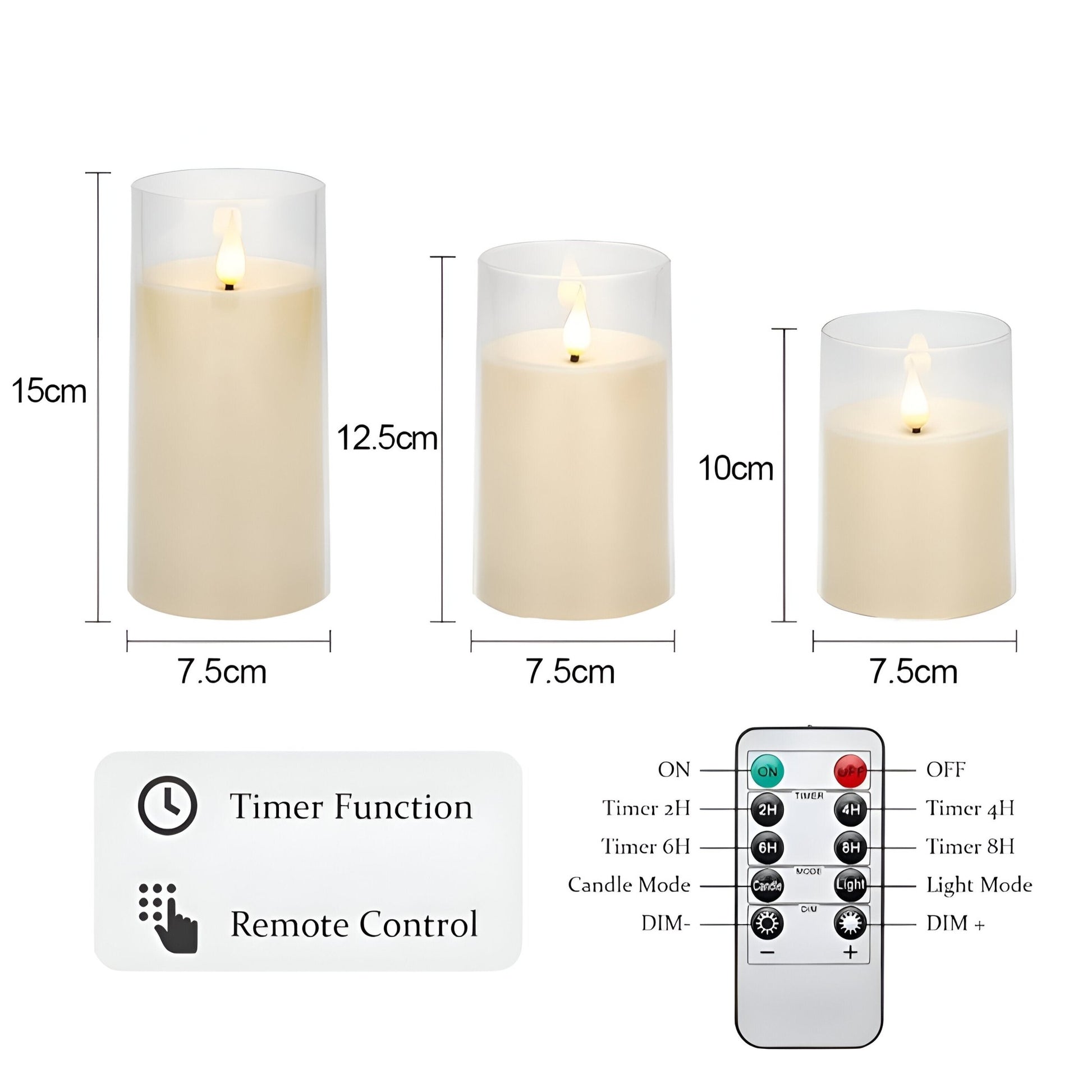 ChicVibe - Glass Flameless Candles - VeleHome™